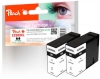 Peach Doppelpack XL-Tintenpatrone schwarz  kompatibel zu  Canon PGI-2500XLBK*2, 9254B001