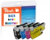 Peach Spar Pack Tintenpatronen kompatibel zu  Brother LC-424VALP